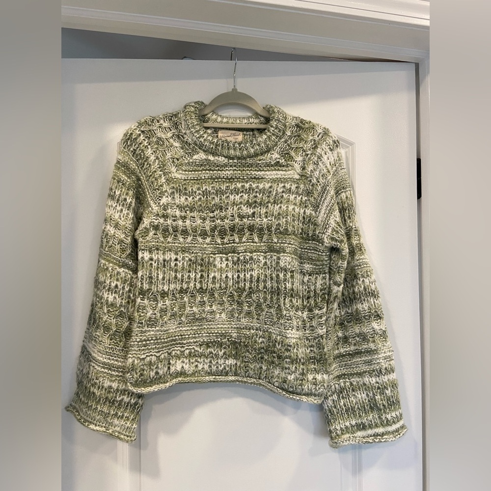Women's Universal Thread Chunky Knit Crewneck Green Sweater size XS
